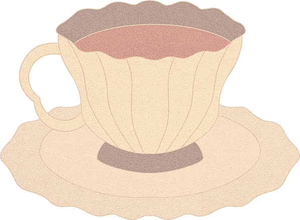 Flat Textured Dark & Light Academia Items Tea Cup