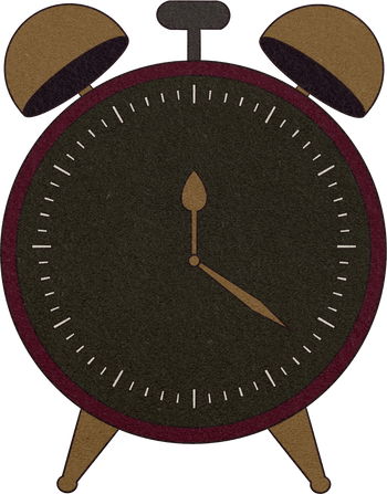 Flat Textured Dark & Light Academia Items Clock