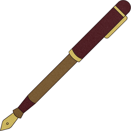 Flat Textured Dark & Light Academia Items Fountain Pen