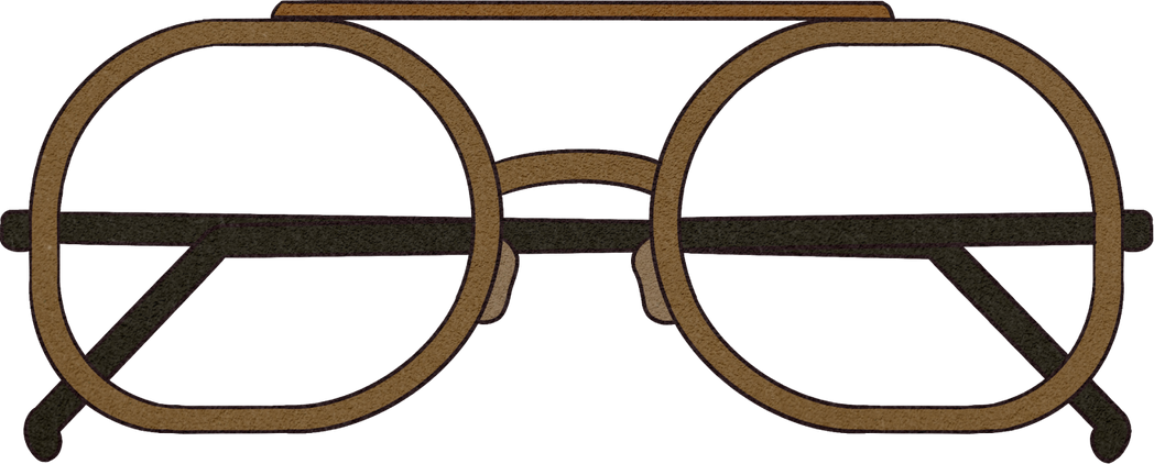 Flat Textured Dark & Light Academia Items Eyeglasses