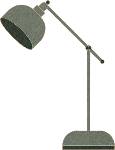 Flat Textured Dark & Light Academia Items Lamp